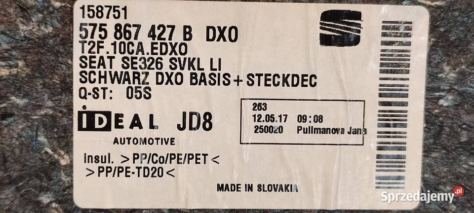 SEAT ATECA BOCZEK BAGAŻNIKA LEWY 575867427B sprzedam