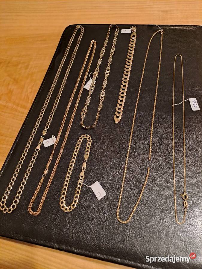 Złoto łańcuszki pierścionki pr585 350 gram Katowice
