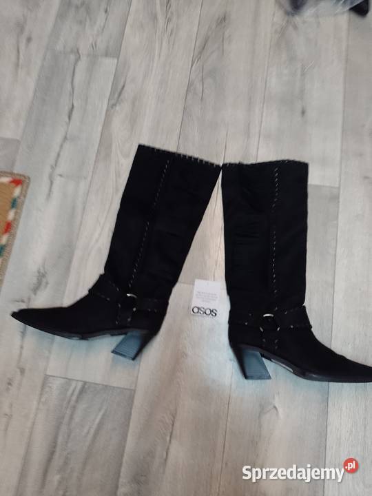 42 ASOS Design Czarne kozaki kowbojki z Moda i Styl
