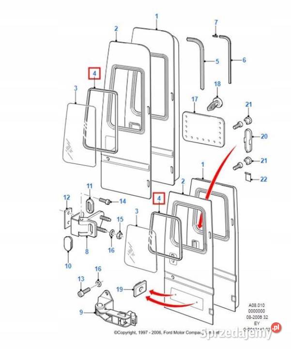 USZCZELKA SZYBY DRZWI PRZESUWNYCH FORD TRANSIT sprzedam