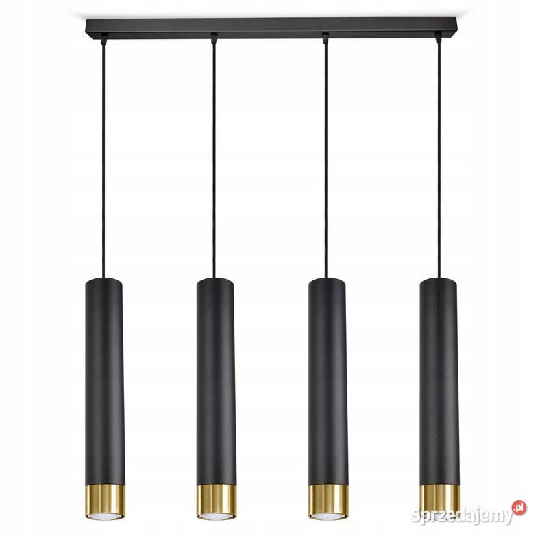 Lampa Wisząca SPOT Tuby Metal Czarna Złota GU10 Choroszcz