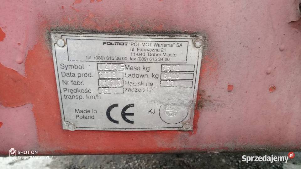 Rozrzutnik obornika 6 t WARFAMA tandem Ursus Opoczno