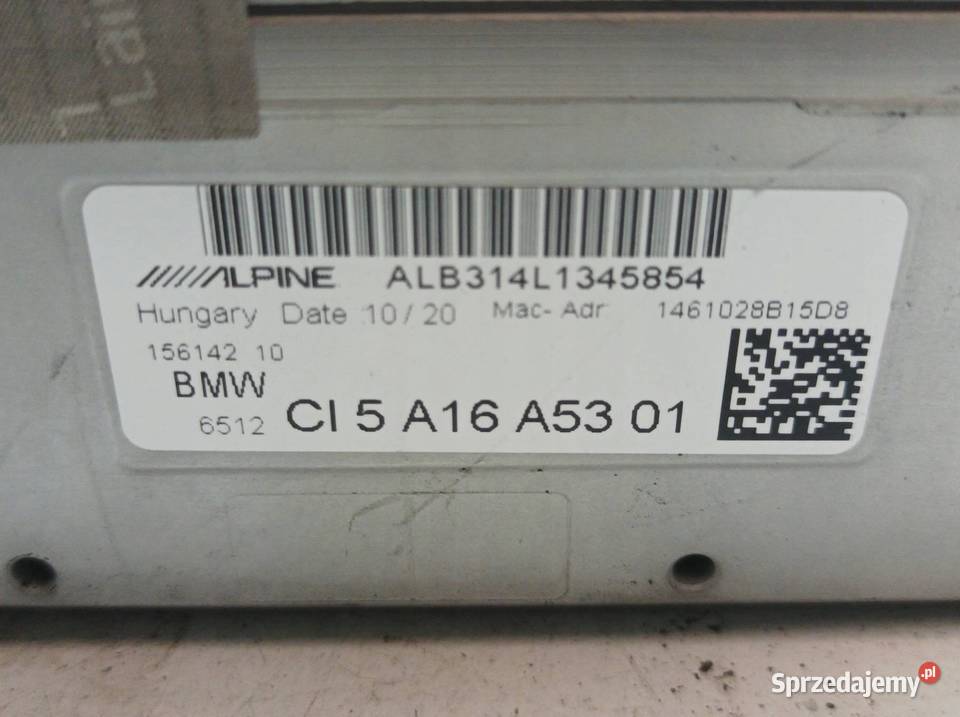 RADIO FABRYCZNE ALPINE 5A16A5301 Bmw Seria 1 III Rok produkcji 2020 sprzedam