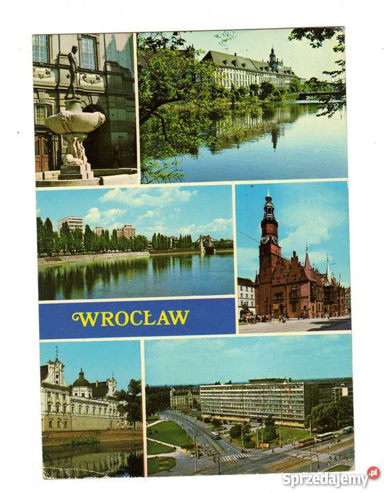 WROCŁAW POSĄG SZERMIERZA POCZTÓWKA WIELOWIDOKOWA Krynki
