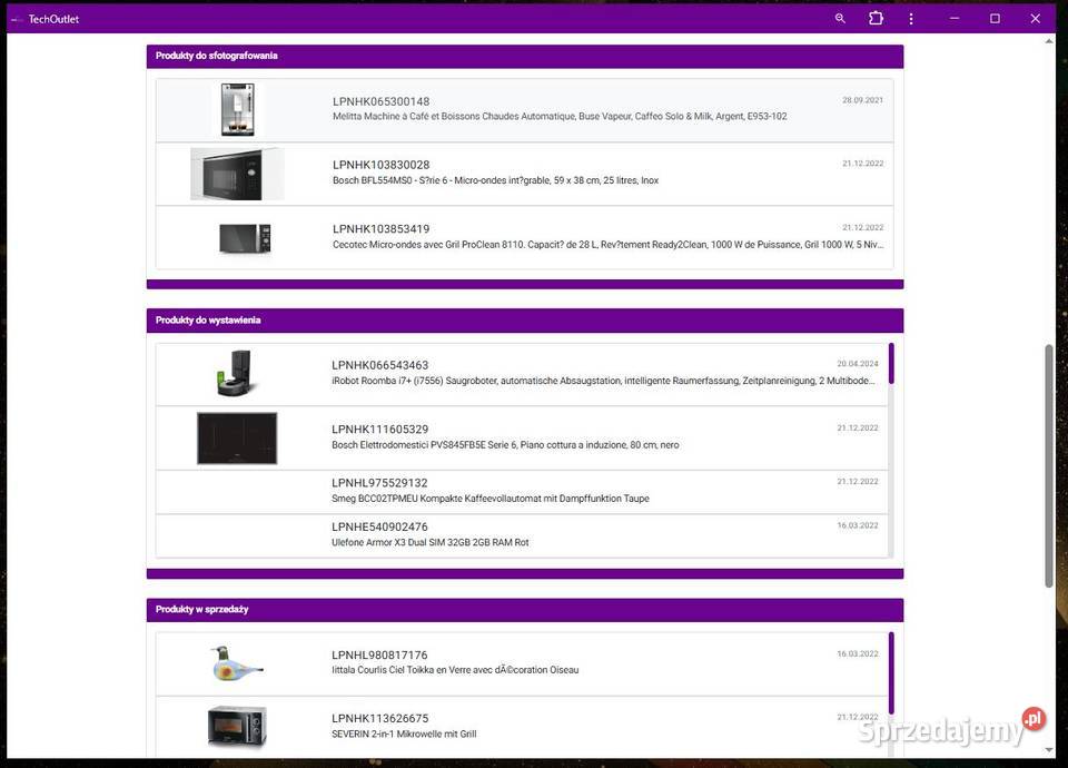 Likwidacja firmy Zwroty Amazon outlet system Rzeszów sprzedam