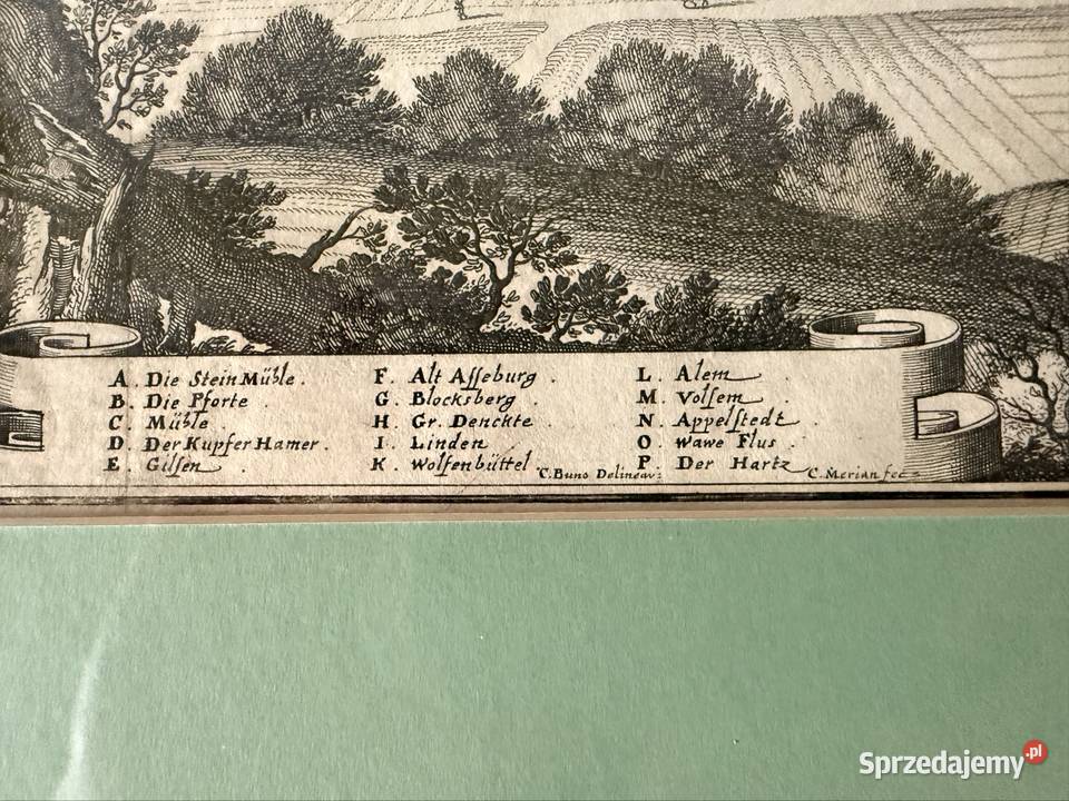 Antyczny Miedzioryt 1653 XVII Wiek Oryginał Czerwionka-Leszczyny