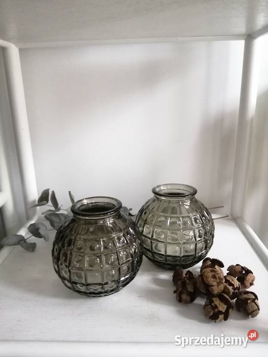 Świeczniki szklane okrągłe małe wazoniki Leszno