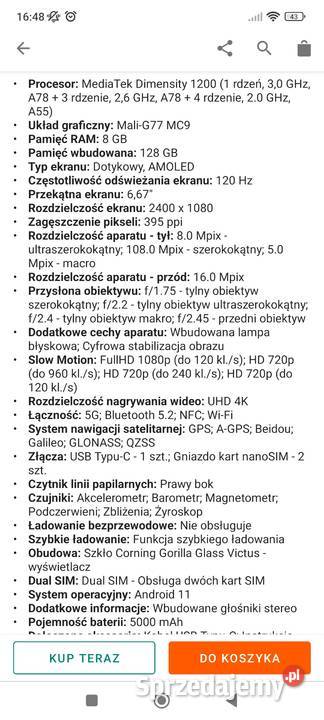 Sprzedam telefon Xiaomi 11t Białka