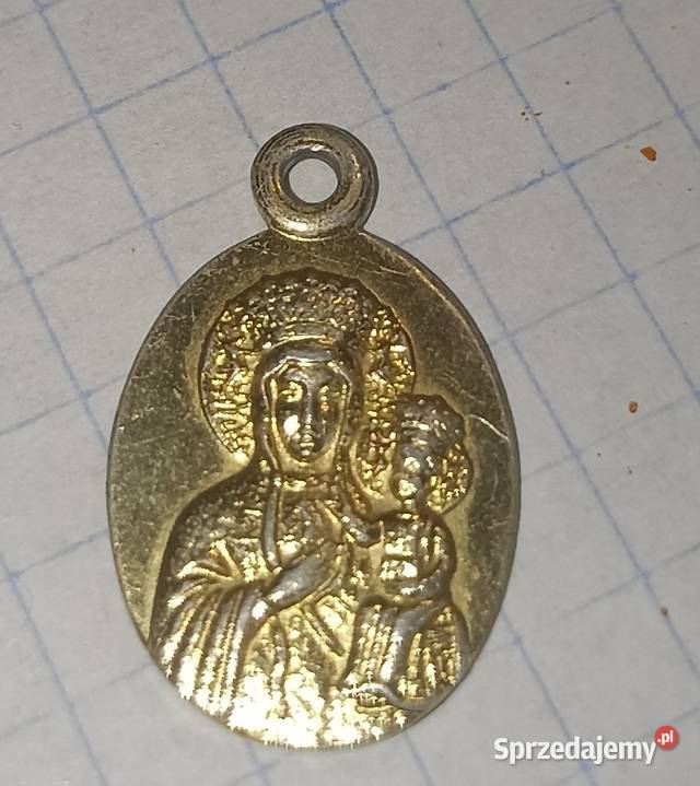Matka boska i Jezus wisiorek medalik ma 50 lat