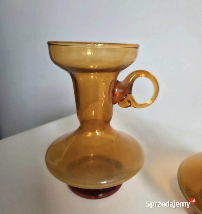 Świecznik wazon kaganek szkło PRL Antyki, Sztuka, Kolekcje Poznań