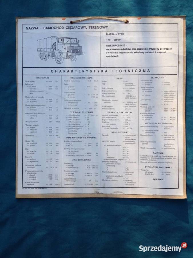 STAR 660 M1 tablica charakterystyka techniczna Warszawa