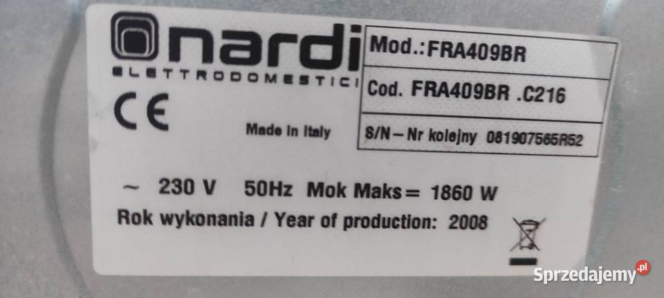 Nardi piekarnik FRA409BR płyta gazowa DH55BAVDR Radom