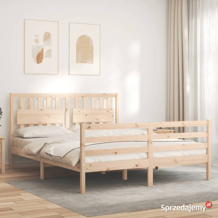 Rama łóżka z wezgłowiem lite drewno 160x200 Łóżka Warszawa sprzedam