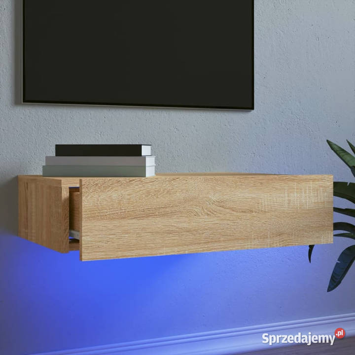 Szafka telewizyjna z LED dąb sonoma 60x35x155 Warszawa
