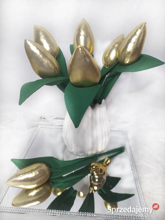 Tulipany kwiaty szyte bawełniane i Glamour Dekoracje i ozdoby