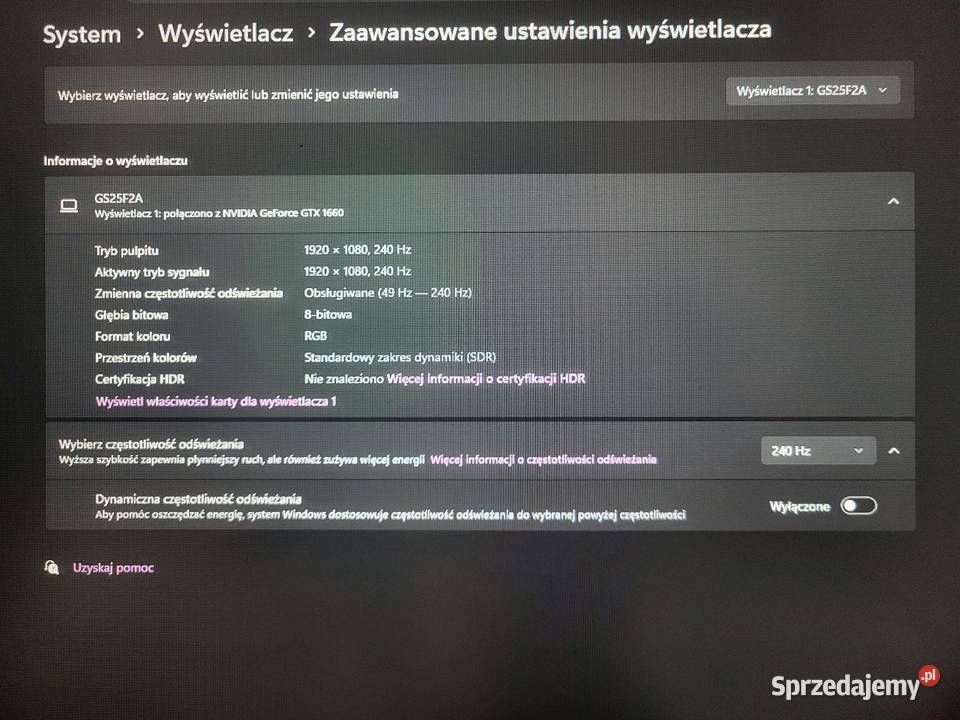 Komputer do gier Monitor 240hz Taktowanie procesora 3.9 Płońsk sprzedam