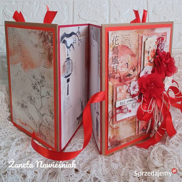 ALBUM harmonijkowy w pudełku japoński klimat Mszana Dolna
