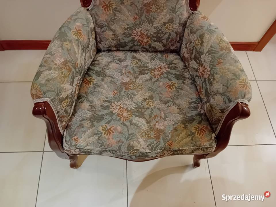 Stylowy fotel w stylu ludwikowskim Tron zachodniopomorskie Bezrzecze sprzedam