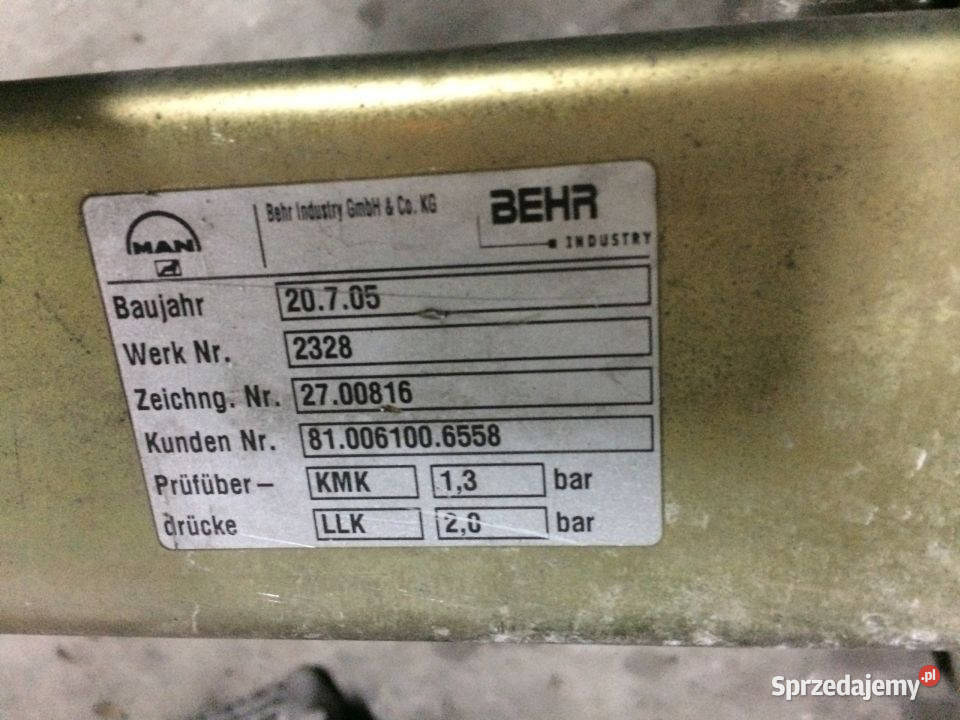 Chłodnica Man 8100610065 2700816 2701088 Maszewo