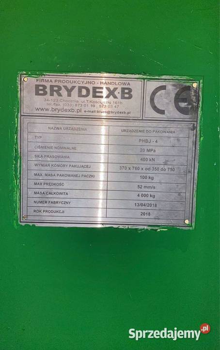 maszyna do belowania odzieży używanej Produkcja podkarpackie