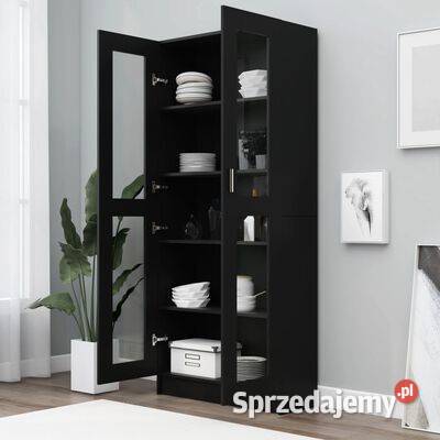 vidaXL Witryna czarna 825x305x1855 materiał Szafki Warszawa sprzedam