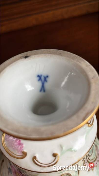 Wazon na stopie Syg MeissenMisnia Ręcznie Antyki, Sztuka, Kolekcje Gdańsk