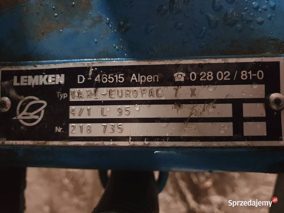 Lemken variopal 7 x Wisznice sprzedam