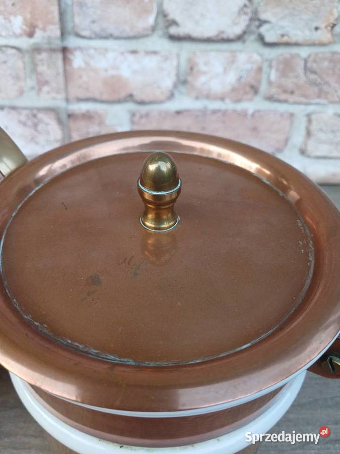 Profesjonalny miedziany garnek do kąpieli wodnej mazowieckie sprzedam