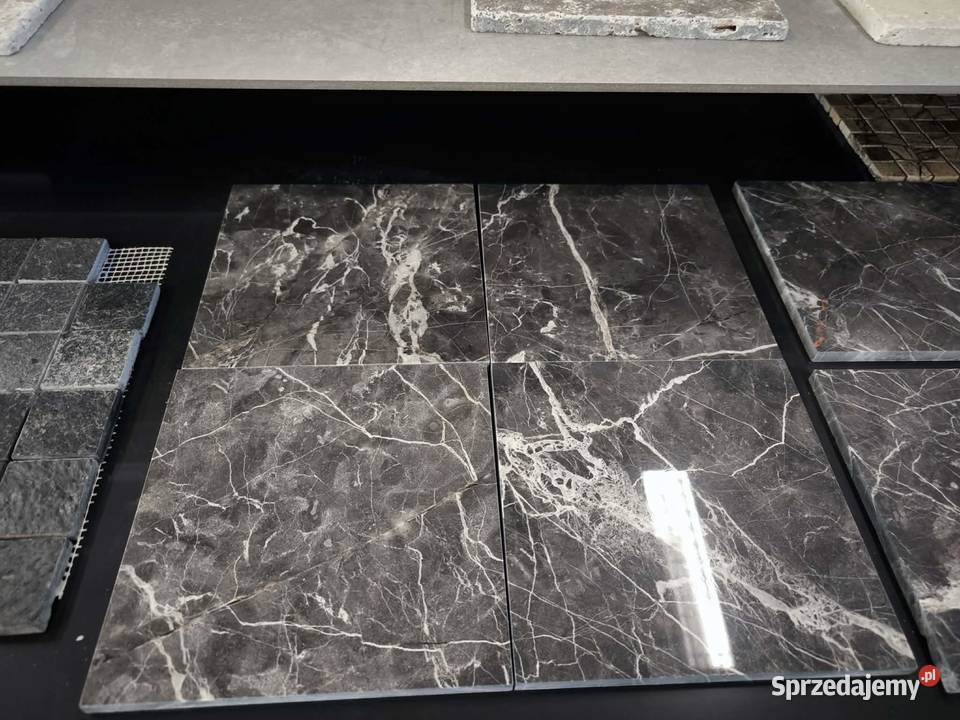 Płytki marmur Tempesta Nera polerowany 203x203x1 Gdynia