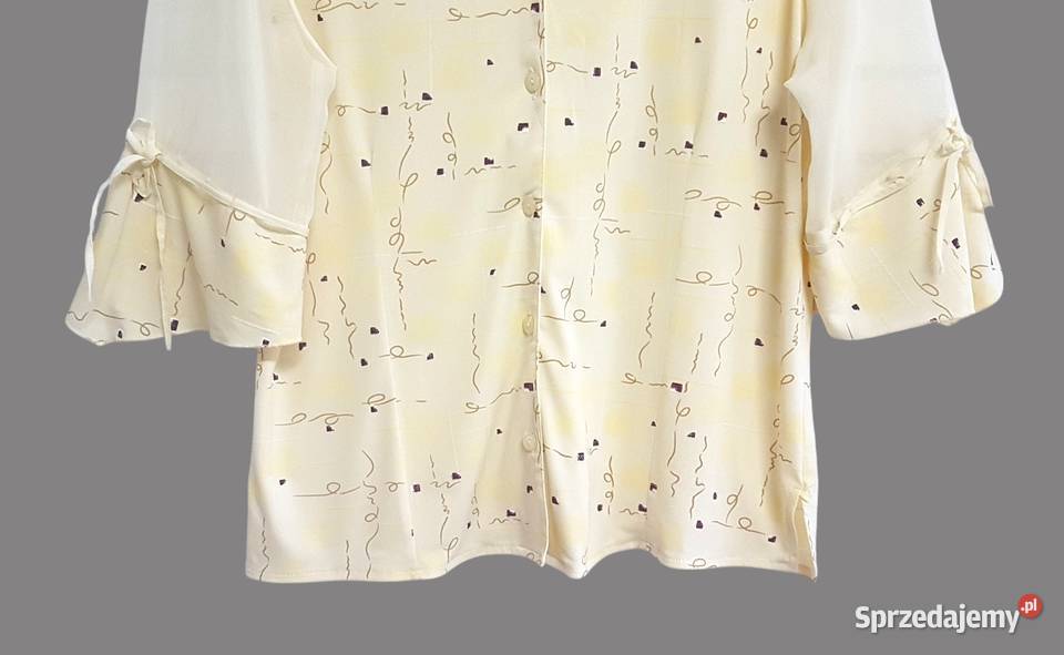 Damska bluzka wzorzysta żółta krótki rękawów Rozmiar 44(XXL) Chrzanów