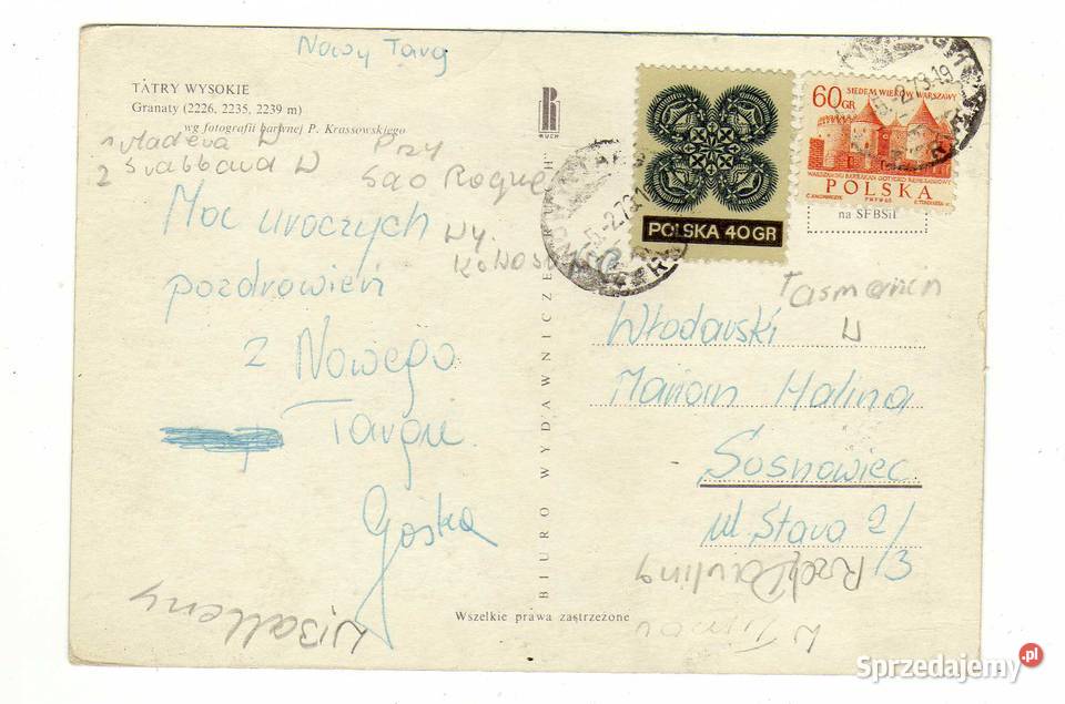 TATRY WYSOKIE GRANATY POCZTÓWKA Krynki