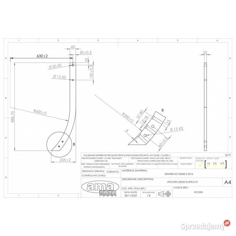 Grządziel 60x25 pasuje do systemu Horsch RC2305