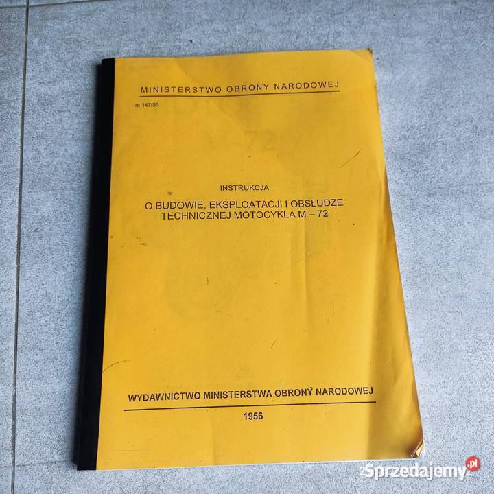 Motocykl M 72 instrukcja obsługi Dobrodzień sprzedam