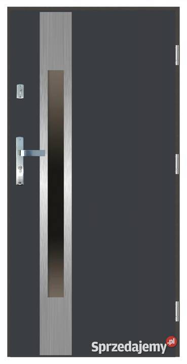 Drzwi wejściowe do domu GI22 INOX Antracyt 90