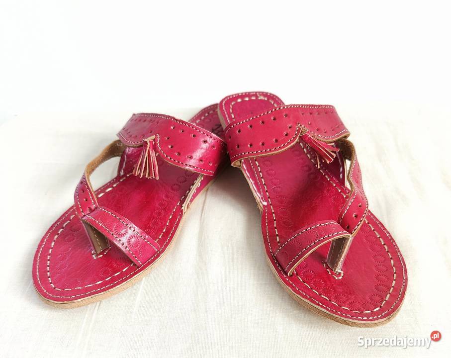 Skórzane japonki kohalpuri 37 orientalne boho Sandały i klapki zachodniopomorskie Szczecin