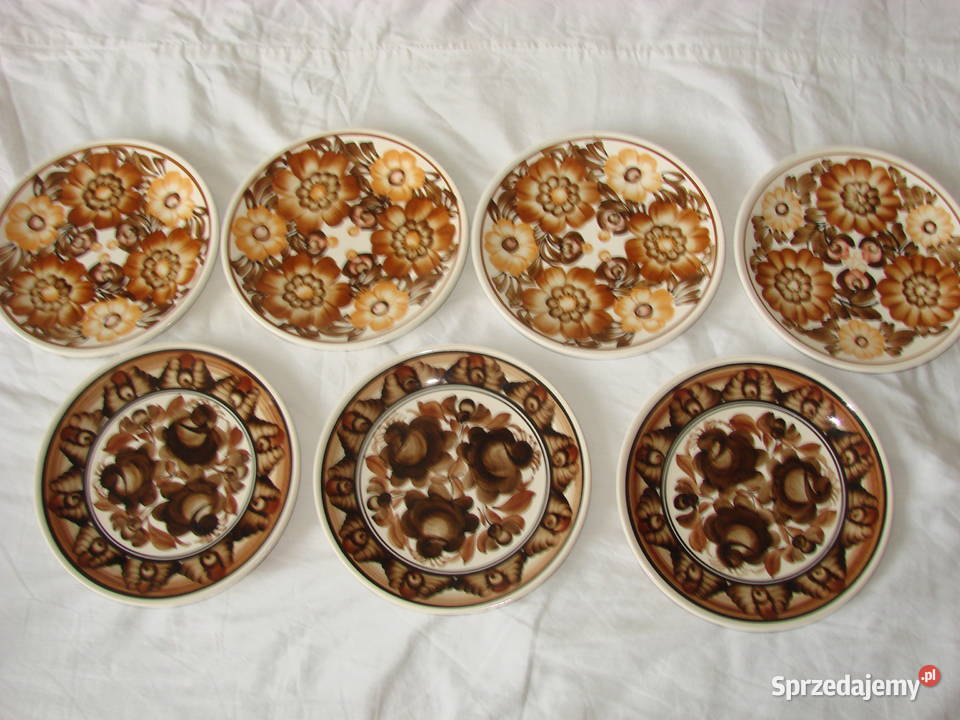 Koło fajansowy talerz dekoracyjny PRL Pruszcz Gdański