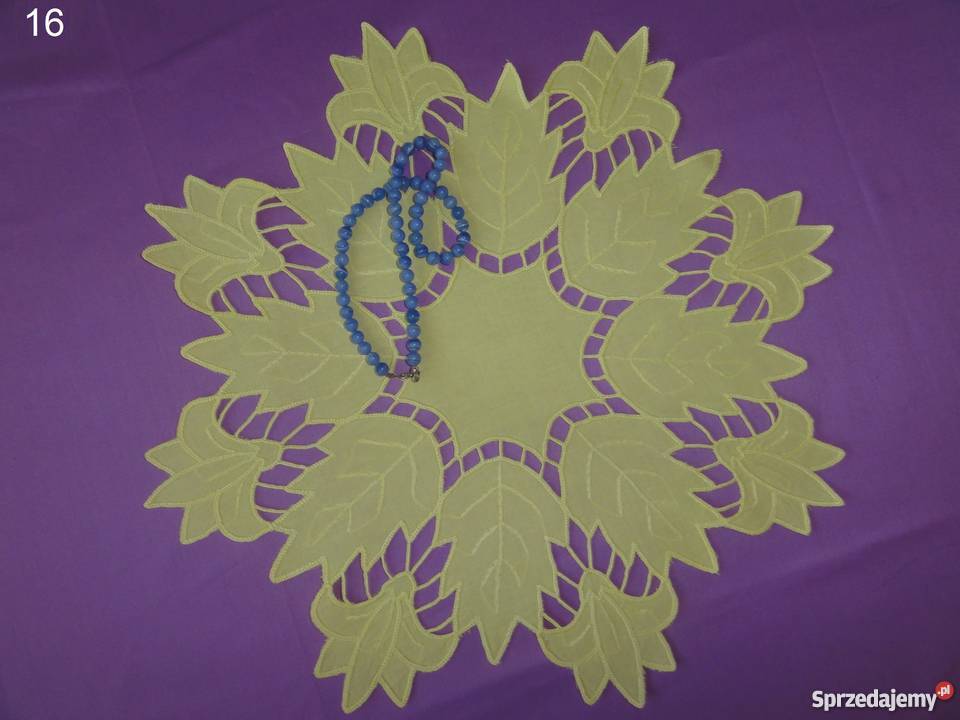 Serwetki kolorowe żółte wyszywane haft Lublin