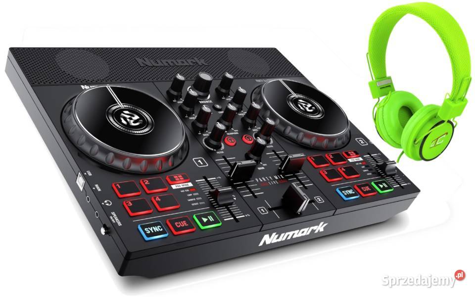 Numark Party Mix Live z Monitorami + Słuchawki Zielone