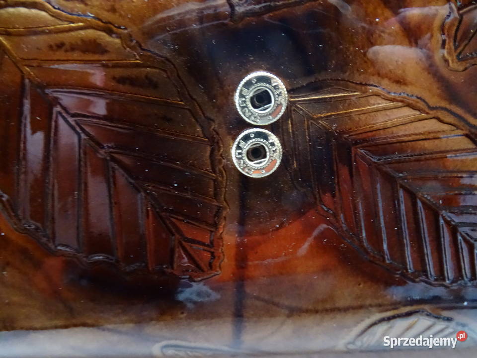 Skórzany lakierowany portfel ALESSANDRO PAOLI Różan