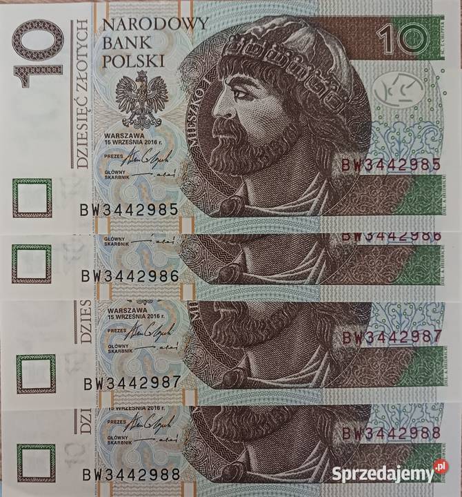 4 x 10 Mieszko I 2016 r kolejne numerymennicze Numizmatyka sprzedam