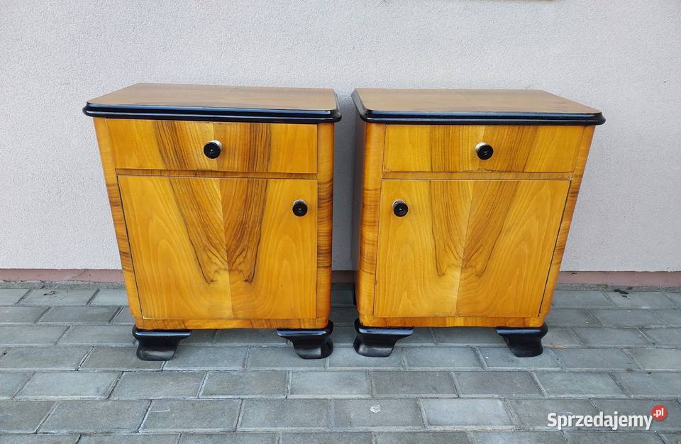Stare szafki nocne nakastliki zestaw 2 orzech