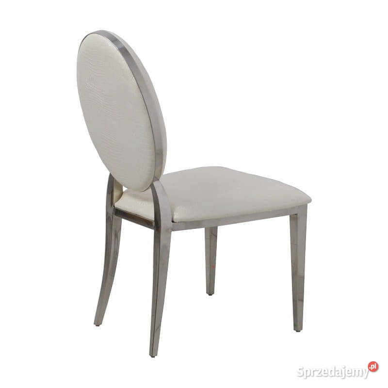 Krzesło glamour Ludwik Białe ekoskóra stół do 50cm sprzedam