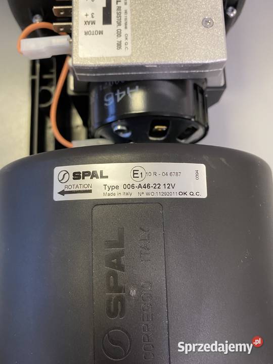 Wentylator nawiewu 12V SPAL 006A4622 Cargo Białystok sprzedam