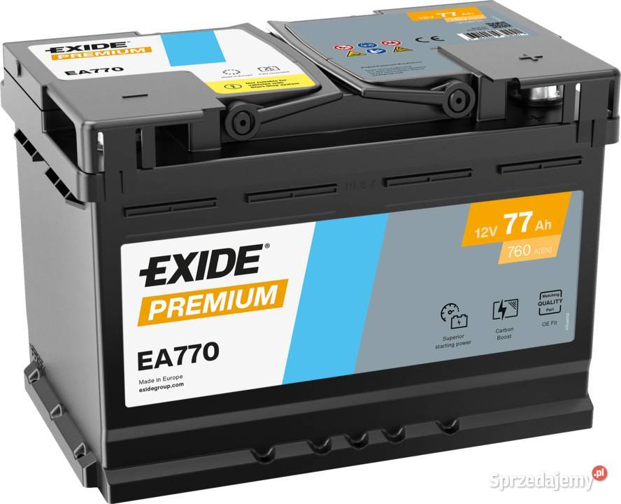 Akumulator 77Ah 760A PRAWY PLUS Exide Premium mazowieckie
