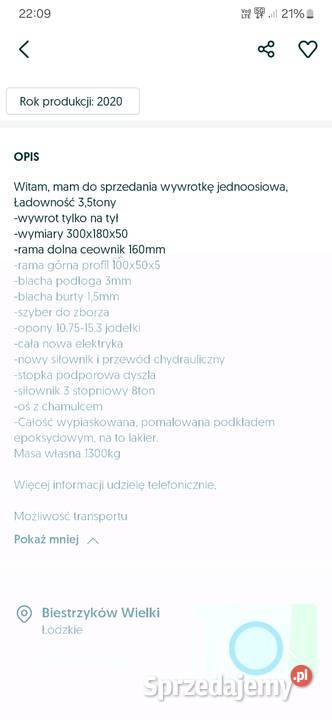 Wywrotka jednoosiowa 35t NOWA
