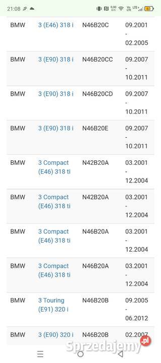 Alternator regenerowany BMW osobowe Zambrów