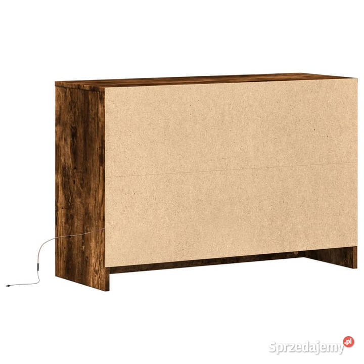 Szafka TV z LED przydymiony dąb 91x34x61