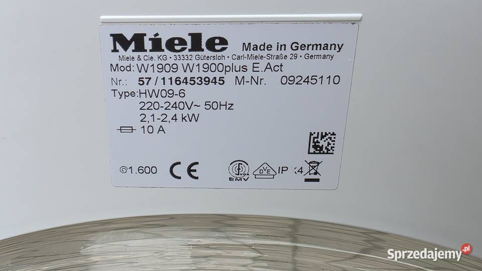 Miele W 1900 plus EcoActive pralka z dozowaniem wolnostojące sprzedam