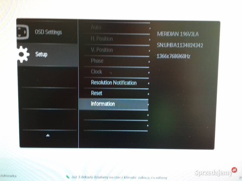 Monitor LED Philips 196VLA używany sprawny DVI kujawsko-pomorskie Bydgoszcz