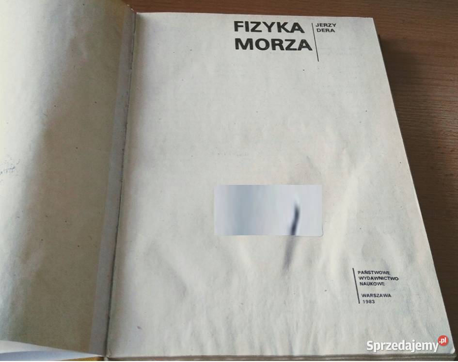 Fizyka morza Jerzy Dera Oceanografia 1983 twarda Rok wydania 1983 Podręczniki Gdańsk